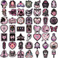 50PCS Black & Pink Gothic Sticker Pack