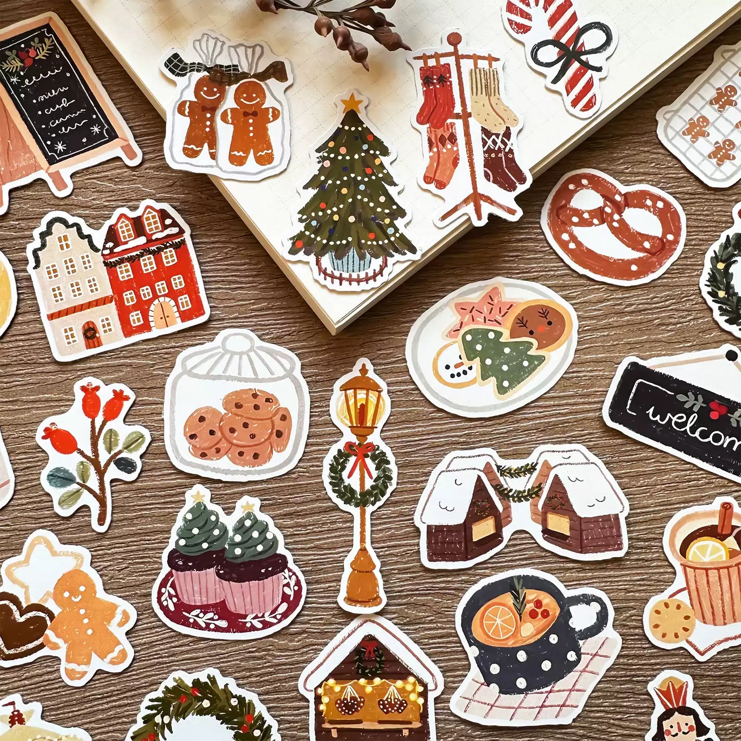 Cartoon Christmas Elements Stickers