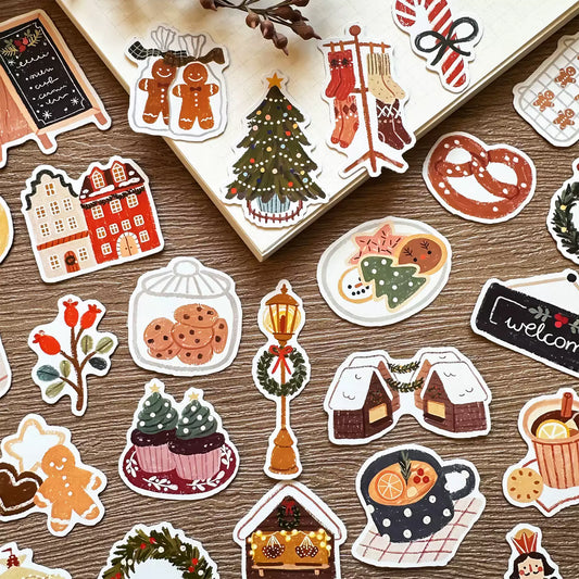 Cartoon Christmas Elements Stickers