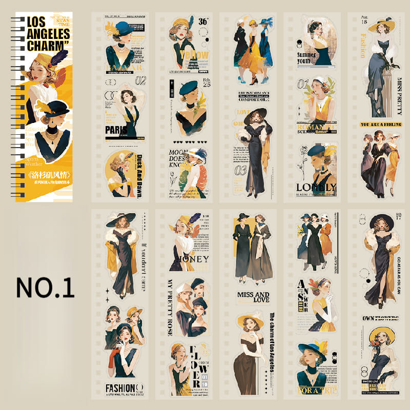 Vintage Elegant Figures Sticker Book