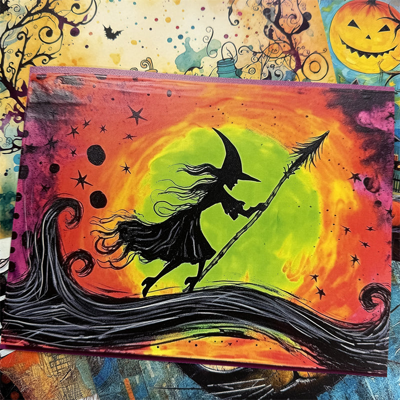 Skeleton Witch Scrapbook Paper