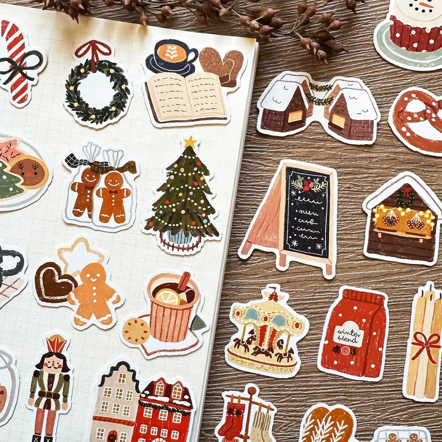 Cartoon Christmas Elements Stickers