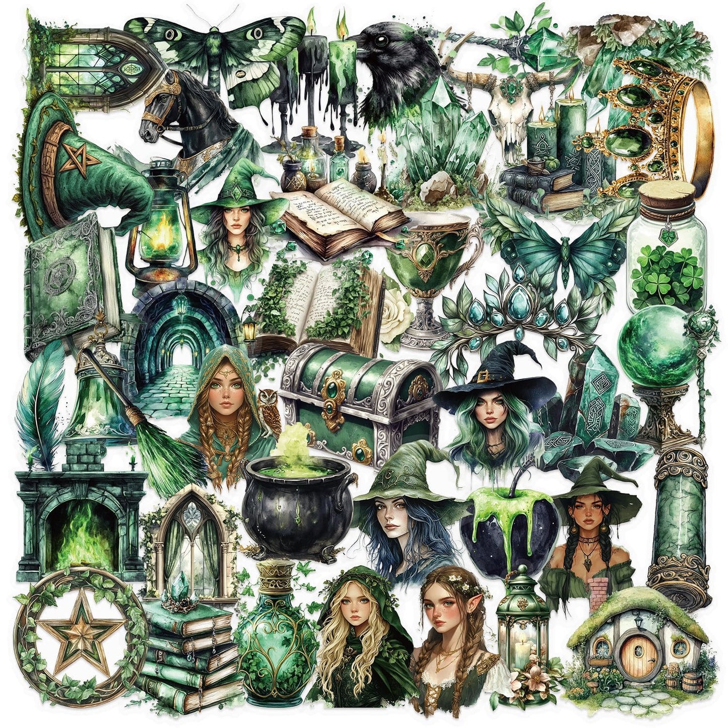 50PCS Forest Witch Sticker Pack
