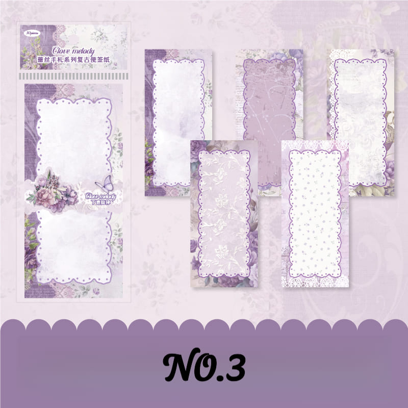Lace Edge Memo Sheets - 30 PCS