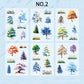 Four Seasons Trees PET Stickers