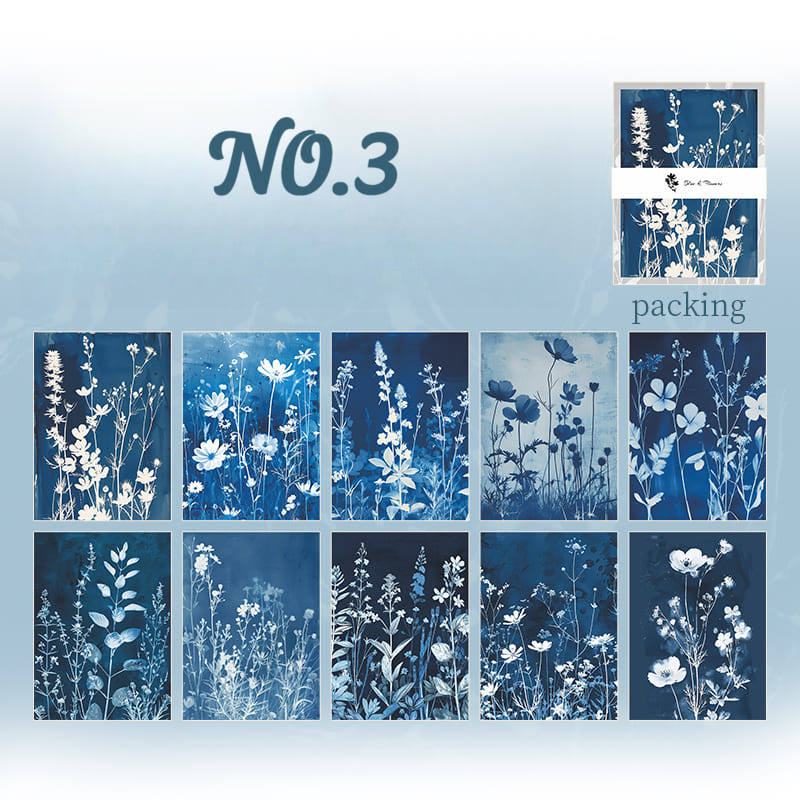 Blue Botanical Scrapbook Paper Pack