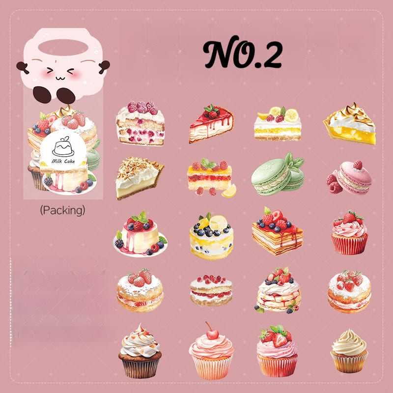 Adorable cake and cupcake illustrations for journals