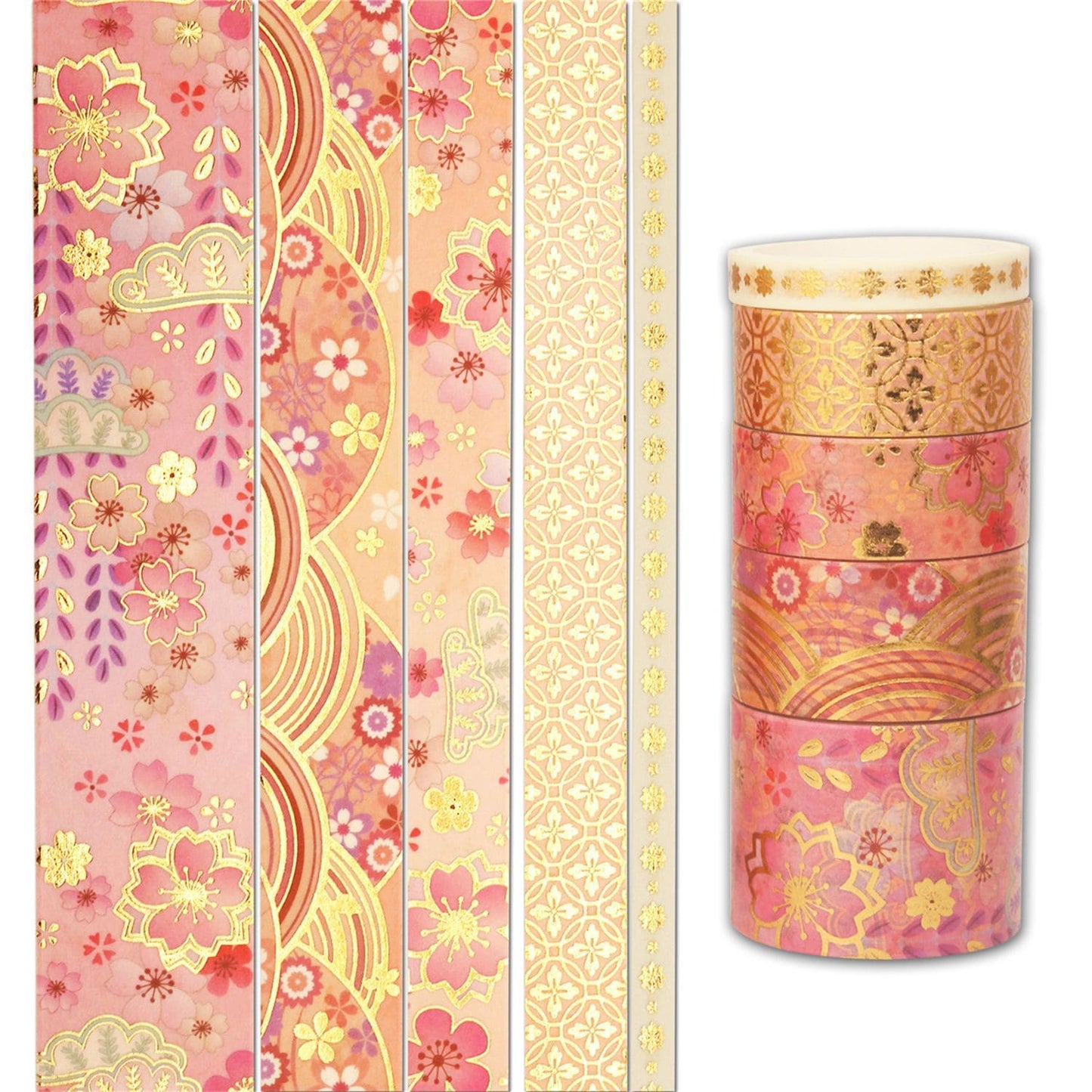 15 rolls Gold Foil Floral Washi Tape