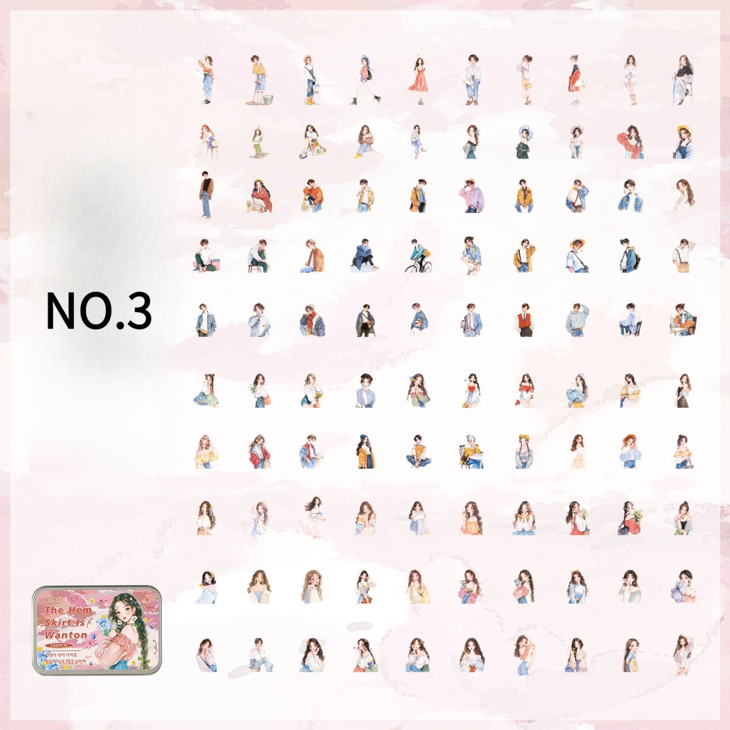 100PCS Character-Themed Stickers