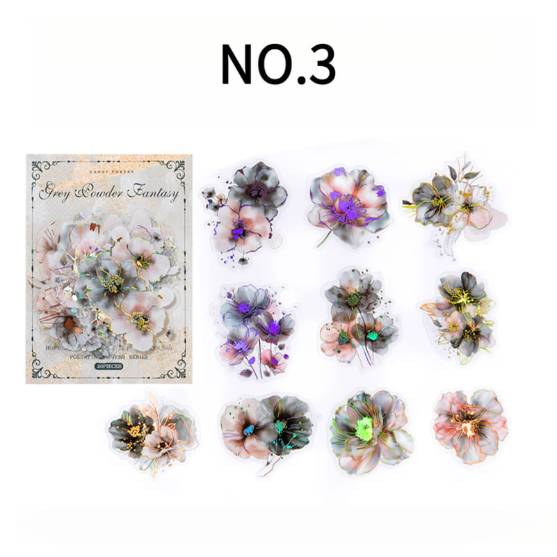 Black gold foil floral sticker NO.3 – great for mobile cards, journals, and tumblers.