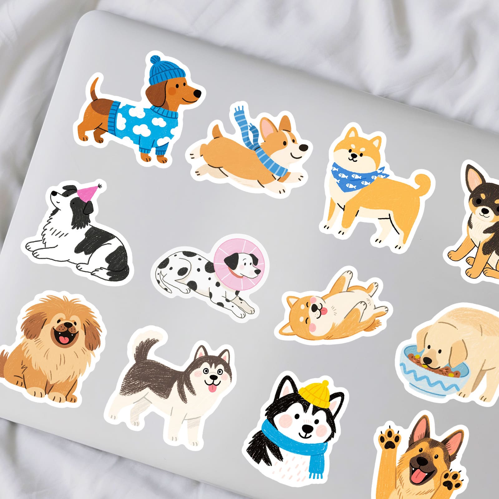 Adorable puppy stickers pack for journaling and crafts