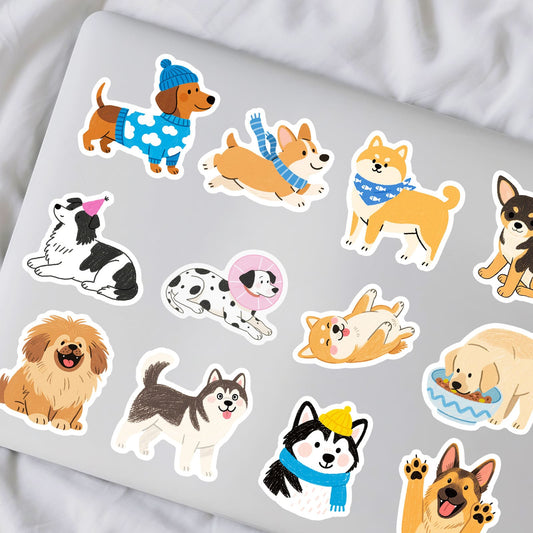 Adorable puppy stickers pack for journaling and crafts