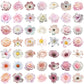 50PCS Pink Flower Stickers