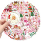 100 Sheets Pink Christmas Sticker Pack