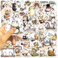 50PCS Cartoon Animal Line Art Doodle Stickers