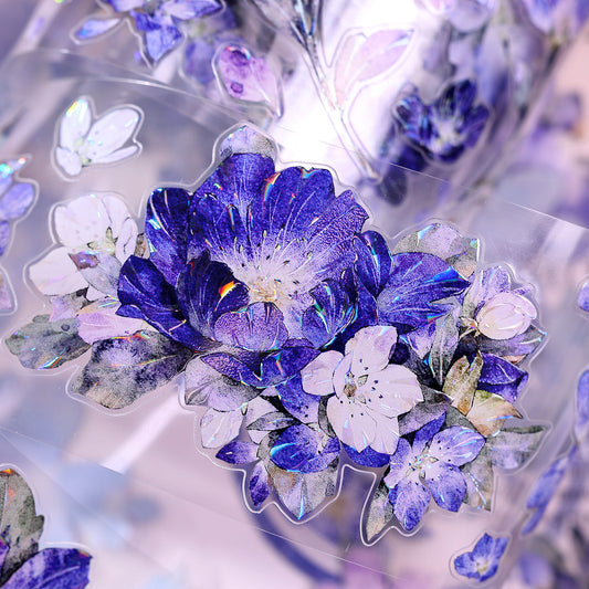 Die-Cut Purple Floral PET Tape