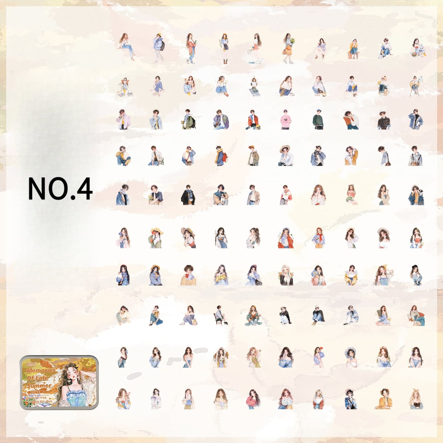 100PCS Character-Themed Stickers