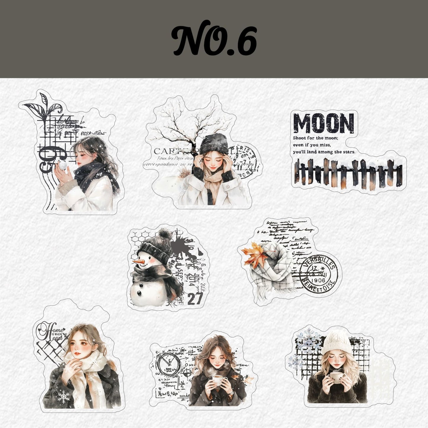 Autumn Winter Girl Character Stickers