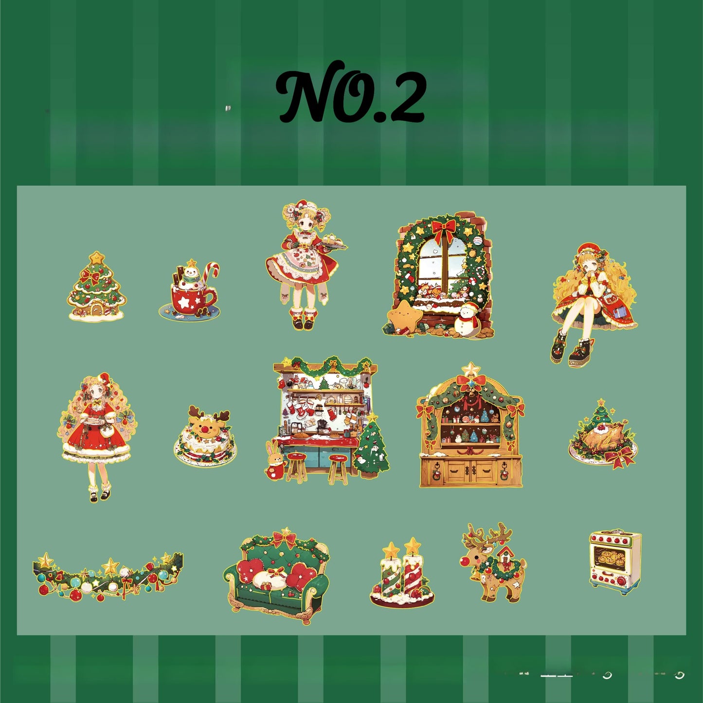 Cute Christmas Girl Stickers